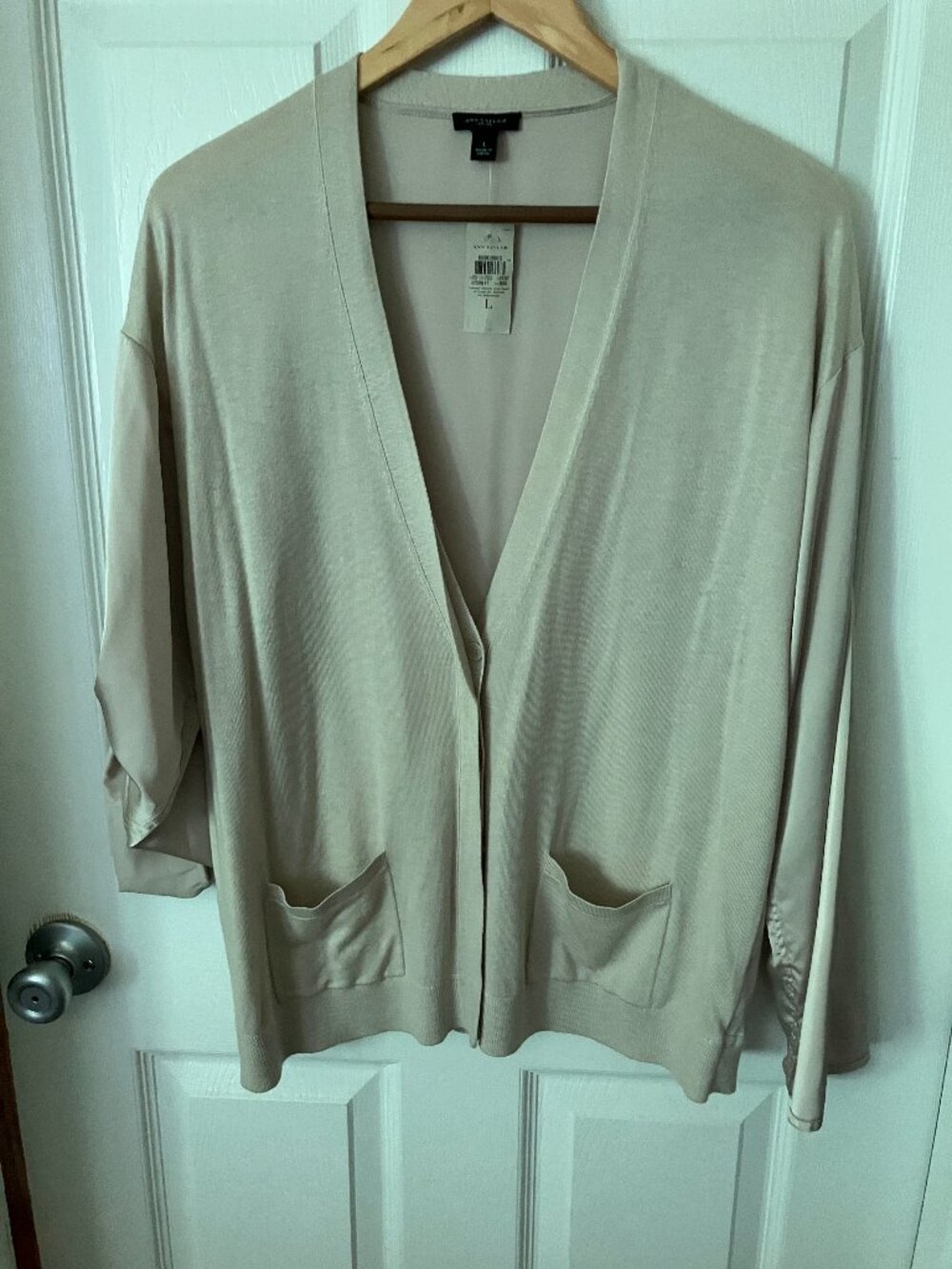 ANN TAYLOR Ladies' Blouse/Top/Jacket Beige color Size L